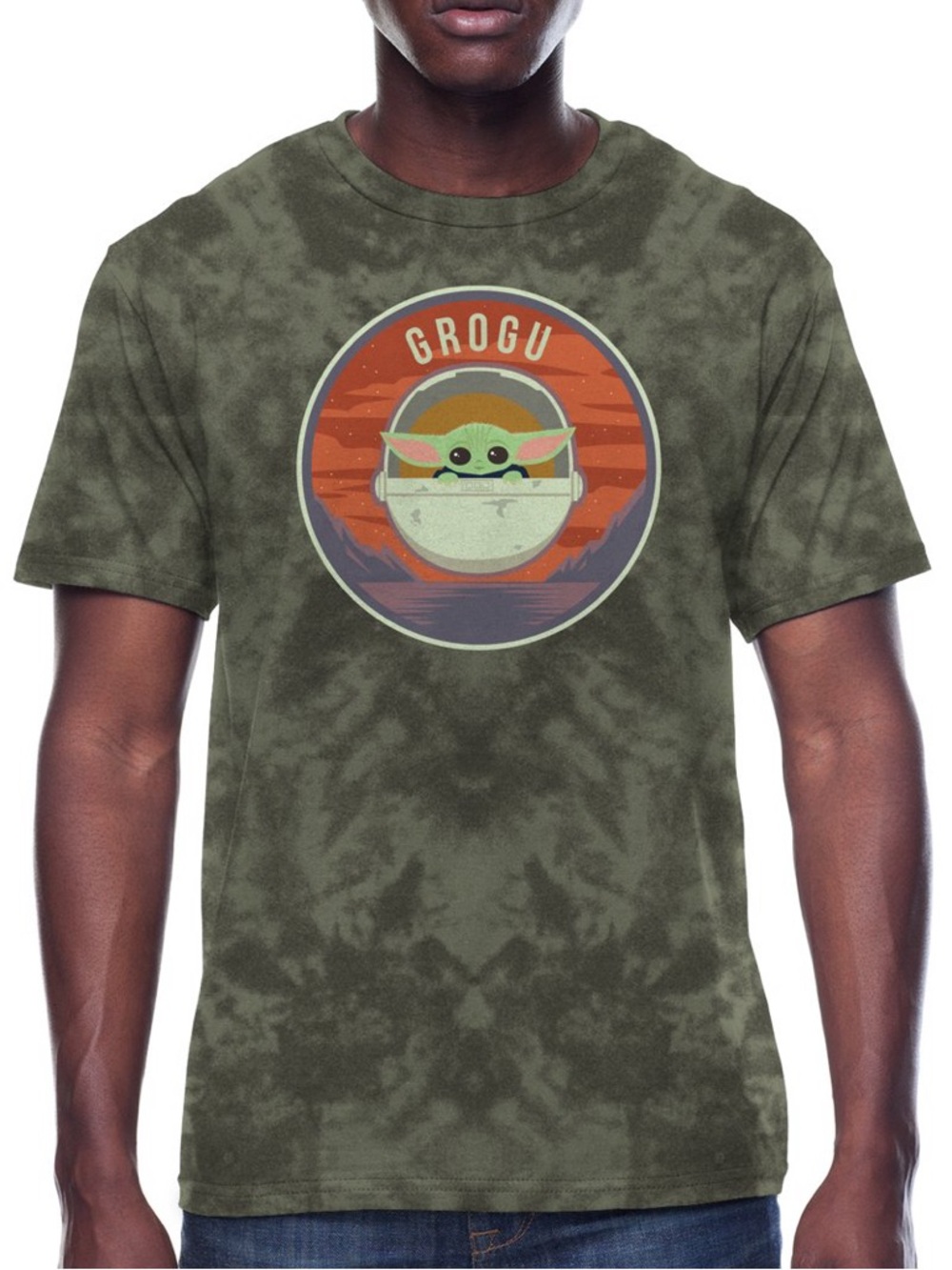 Star Wars Grogu Baby Yoda Tie Dye Graphic Tee Unisex Medium Green NWOT